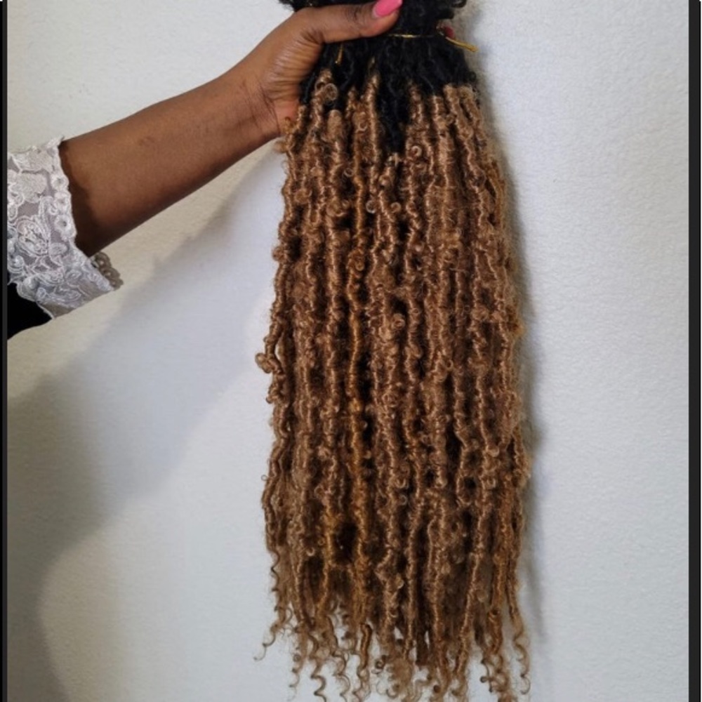 Handmade crochet butterfly locs